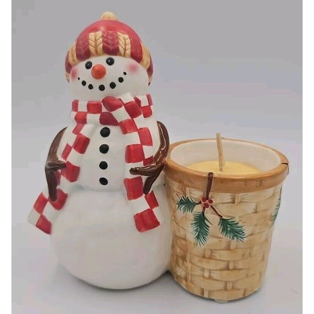 Vintage Yankee Candle‎ Snowman Tealight Candle Holder
